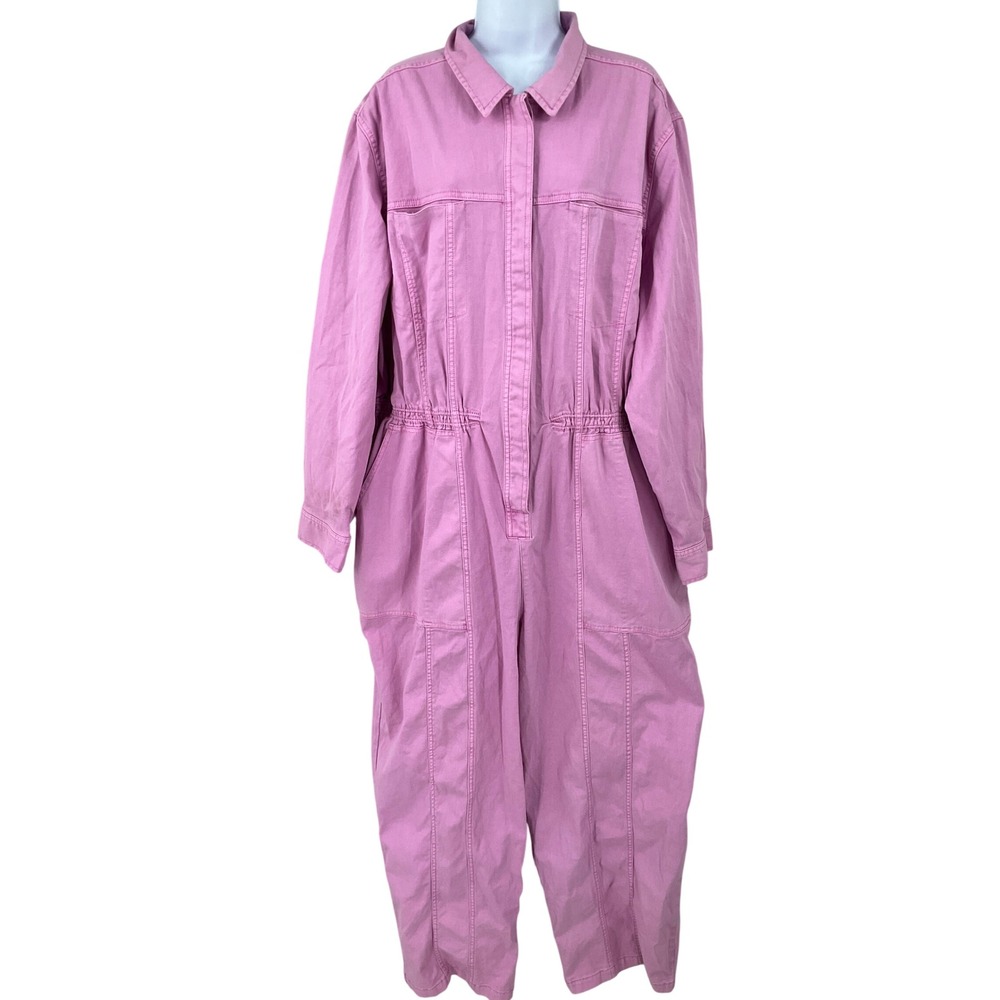 Universal Thread Jumpsuit Women 22 Pink Boiler Suit Utility Long Sleeve Workwear